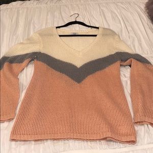 off white/gray/pink long sweater